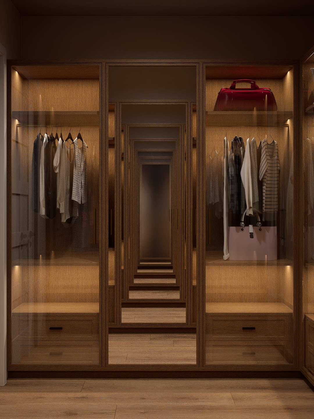 Walk-in closet rendering