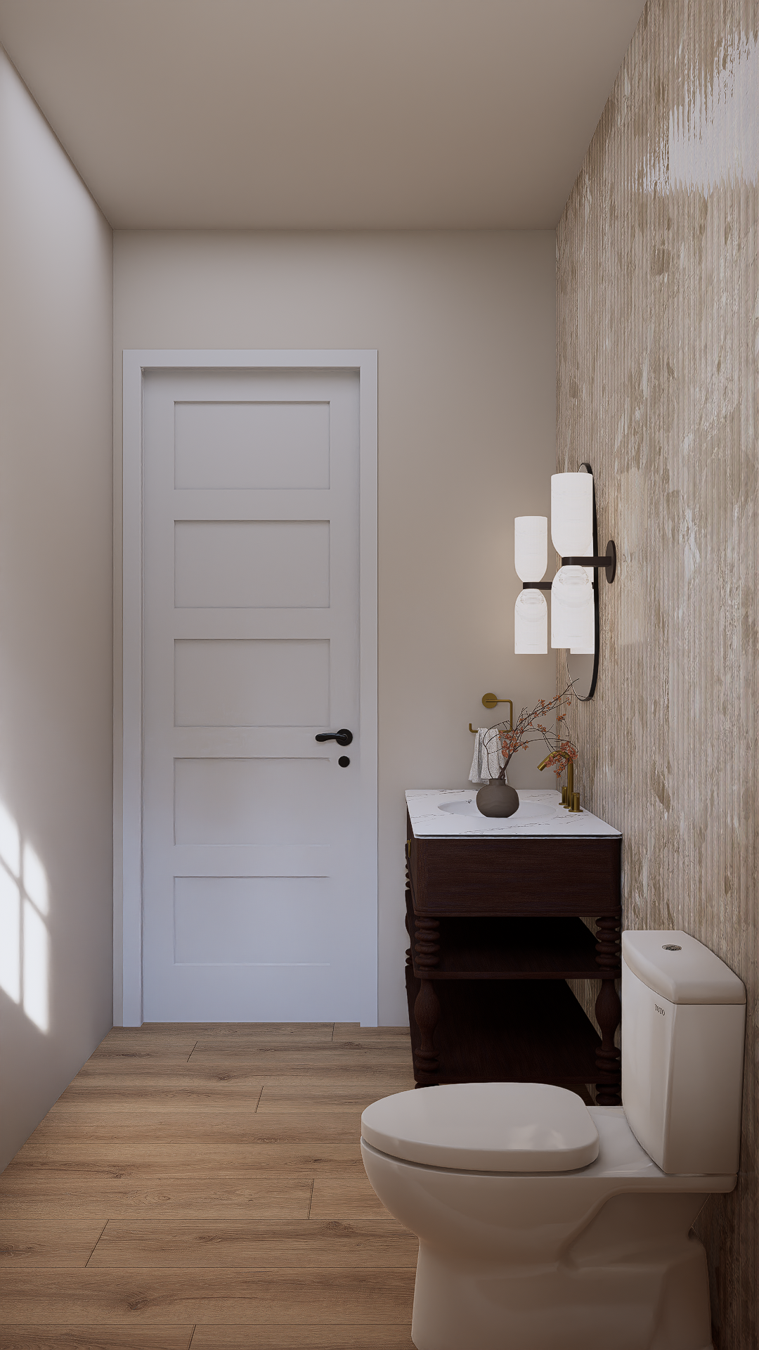 Powder room entry rendering